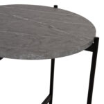 ΒΟΗΘΗΤΙΚΟ ΤΡΑΠΕΖΙ HM9589.02 MDF ΓΚΡΙ ΜΑΡΜΑΡΟ-ΜΑΥΡΗ ΜΕΤΑΛΛΙΚΗ ΒΑΣΗ Φ50x55Υεκ. - Image 4