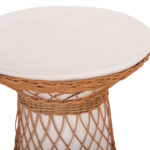 ΒΟΗΘΗΤΙΚΟ ΤΡΑΠΕΖΙ ΣΤΡΟΓΓΥΛΟ DELIA HM18167.02 FIBER CEMENT ΛΕΥΚΟ & RATTAN Φ40x45Υεκ - Image 4