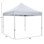 GAZEBO ΕΠΑΓΓΕΛΜΑΤΙΚΟ ΒΑΡΕΩΣ ΤΥΠΟΥ MATTHEW-AL HM6313 ΠΤΥΣΣΟΜΕΝΟ ΑΛΟΥΜΙΝΙΟΥ 3x3x3,4Y - Image 2