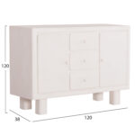 ΜΠΟΥΦΕΣ ΣΕΙΡΑ SANTORINI HM18048 MDF ΣΕ ΥΠΟΛΕΥΚΟ ΧΡΩΜΑ-3 ΣΥΡΤΑΡΙΑ & 2 ΠΟΡΤΕΣ 120x38x80Υεκ. - Image 2