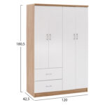 ΝΤΟΥΛΑΠΑ 4ΦΥΛΛΗ ME 2 ΣΥΡΤΑΡΙΑ BLAKELY HM339.06 SONAMA ΛΕΥΚΗ 120Χ42,5Χ180,5 εκ. - Image 2