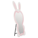 ΠΑΙΔΙΚΟΣ ΚΑΘΡΕΦΤΗΣ ΔΑΠΕΔΟΥ BUNNY HM4489.01 MDF ΡΟΖ & ΛΕΥΚΟ-ΜΑΥΡΟ STAND 80x162Υεκ. - Image 5
