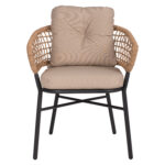 ΠΟΛΥΘΡΟΝΑ ΑΛΟΥΜΙΝΙΟΥ DARK GREY ΕΠΑΓΓΕΛΜ. RATTAN ΜΑΞΙΛΑΡΙ ΜΠΕΖ HM5863.01 60x56x84 εκ. - Image 3