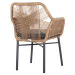 ΠΟΛΥΘΡΟΝΑ TOPIN HM6048.03 ΑΛΟΥΜΙΝΙΟ ΑΝΘΡΑΚΙ-P.E. RATTAN ΜΠΕΖ-ΜΑΞΙΛΑΡΙ ΑΝΘΡΑΚΙ - Image 5