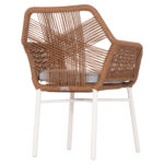 ΠΟΛΥΘΡΟΝΑ TOPIN HM6048.11 ΑΛΟΥΜΙΝΙΟ ΛΕΥΚΟ-P.E. RATTAN ΜΠΕΖ 59x63x81Υεκ - Image 5