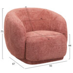 ΠΟΛΥΘΡΟΝΑ KARPEN HM9600.02 ΡΟΖ ΜΠΟΥΚΛΕ ΥΦΑΣΜΑ 93x87x78Υ εκ. - Image 2