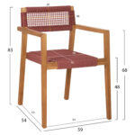 ΠΟΛΥΘΡΟΝΑ CHARLOTTE HM9637.06 ΞΥΛΟ TEAK & ΡΟΖ ΣΧΟΙΝΙ--B'ΔΙΑΛΟΓΗΣ 59x54x83Y εκ. - Image 2