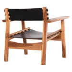 ΠΟΛΥΘΡΟΝΑ KONNA HM9928.01 TEAK ΞΥΛΟ ΣΕ ΦΥΣΙΚΟ-ΔΕΡΜΑ ΑΓΕΛΑΔΟΣ ΣΕ ΜΑΥΡΟ 80x64x73Υεκ. - Image 5