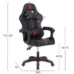 ΠΟΛΥΘΡΟΝΑ GAMING DARREN HM1203.01 ΜΑΥΡΟ-ΚΟΚΚΙΝΟ PVC 58.5x100x120Υεκ. - Image 2