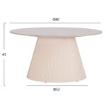 ΣΕΤ 2ΤΜΧ ΤΡΑΠΕΖΙΑ ΣΑΛΟΝΙΟΥ DUNCAN HM21082 MDF ΚΡΕΜ ΚΑΙ ΚΕΡΑΜΙΚΟ TOP Φ80εκ & Φ45εκ - Image 2