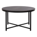 ΤΡΑΠΕΖΙ ΣΑΛΟΝΙΟΥ HM9420.03 BLACK MARBLE ΜΕΛΑΜΙΝΗ-ΜΑΥΡΗ ΜΕΤΑΛΛΙΚΗ ΒΑΣΗ Φ80x48,5Yεκ. - Image 3