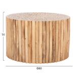 ΤΡΑΠΕΖΙ ΣΑΛΟΝΙΟΥ ΣΤΡΟΓΓΥΛΟ COOTER HM9863 ΚΛΑΔΙΑ TEAK-ΦΥΣΙΚΟ Φ80x50Υεκ. - Image 2