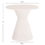ΤΡΑΠΕΖΙ ΤΡΑΠΕΖΑΡΙΑΣ ΣΤΡΟΓΓΥΛΟ ΣΕΙΡΑ SANTORINI HM18055 MDF ΥΠΟΛΕΥΚΟ ΧΡΩΜΑ Φ77x76Υεκ. - Image 2