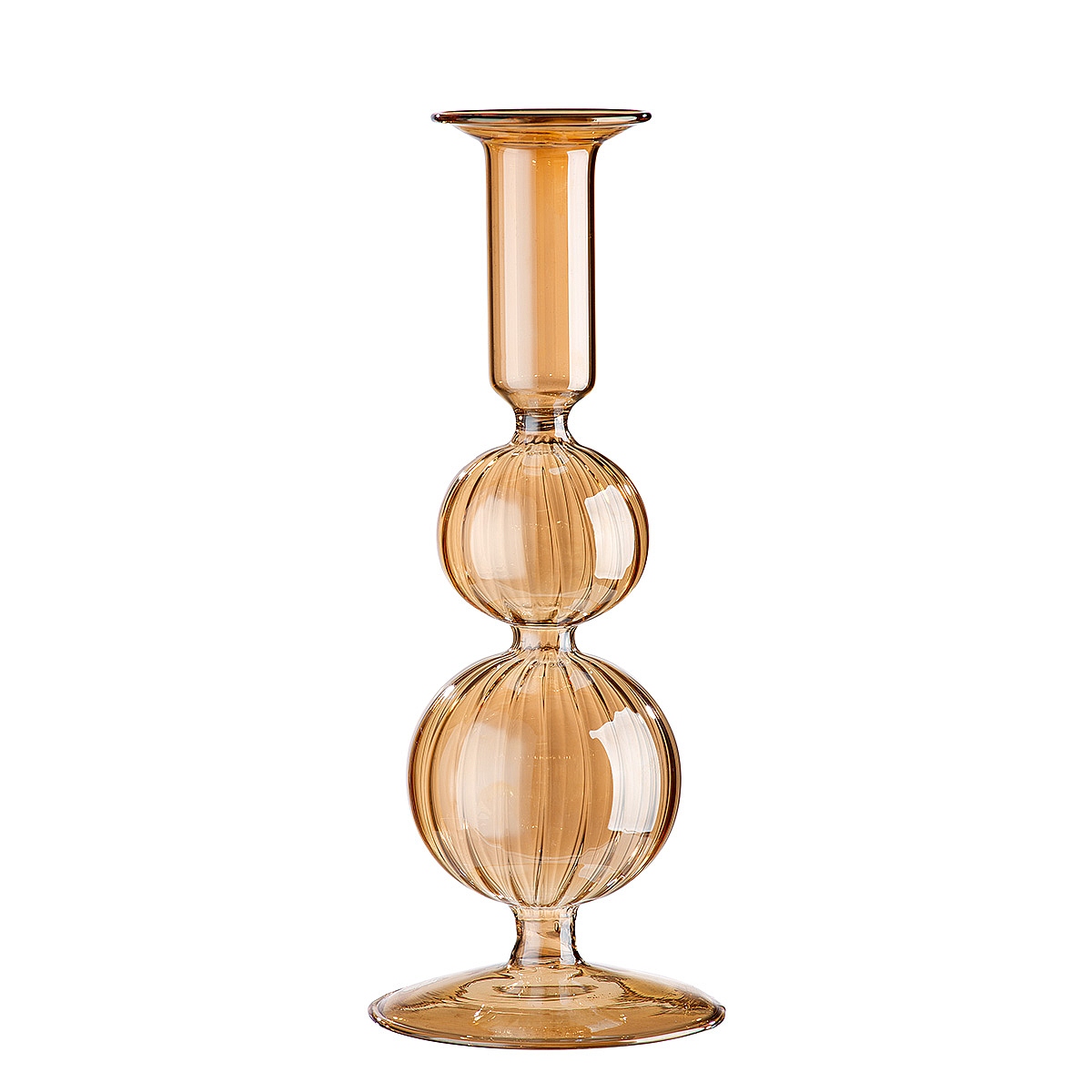 Κηροπήγιο ArteLibre Διάφανο/Μελί Γυαλί 20.5cm