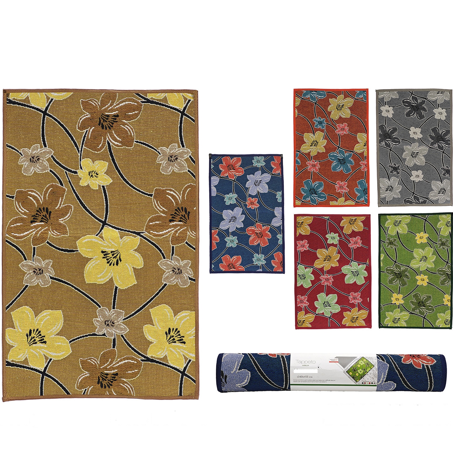 Χαλί 70% πολυεστέρας/30% βαμβάκι 55x140cm Σε 6 Χρώματα