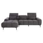 ΚΑΝΑΠΕΣ ΑΡΙΣΤΕΡΗ ΓΩΝΙΑ DIVYA HM3267.12L ΓΚΡΙ ΥΦΑΣΜΑ 260x100-174x104Υεκ. - Image 4