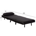 ΠΟΛΥΘΡΟΝΑ ΚΡΕΒΑΤΙ BRAXTON HM8425.03 ΜΑΥΡΟ ΥΦΑΣΜΑ 78x88x78Υεκ. - Image 3