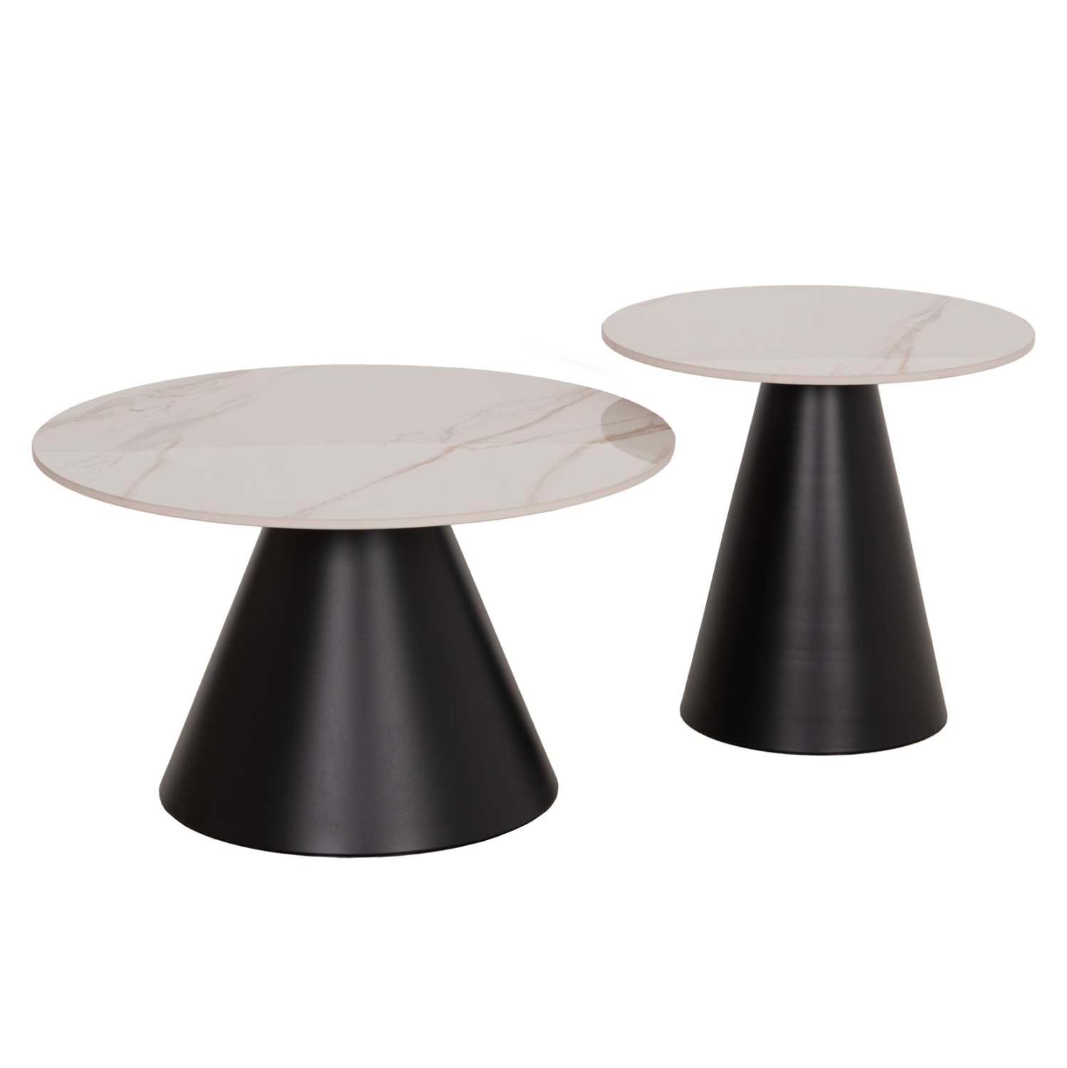 ΣΕΤ 2 ΤΡΑΠΕΖΙΑ ΣΑΛΟΝΙΟΥ RIDGE(X) HM18307.02 SINTERED STONE TOPS--ΒΑΣΕΙΣ ΜΑΥΡΕΣ Φ50 & Φ70
