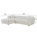 ΣΕΤ ΚΑΝΑΠΕΣ ΓΩΝΙΑ (ΑΡΙΣΤΕΡΗ)-ΠΟΛΥΘΡΟΝΑ LOUNGE LYKKE HM10820.02L ΕΚΡΟΥ ΥΦΑΣΜΑ - Image 3