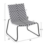 ΣΕΤ LOUNGE 3TMX ΕΞ.ΧΩΡΟΥ PONY HM21193.02 ΜΕΤΑΛΛΟ ΚΑΙ ΣΥΝΘ.RATTAN ΣΕ ΛΕΥΚΟ-ΜΑΥΡΟ - Image 3