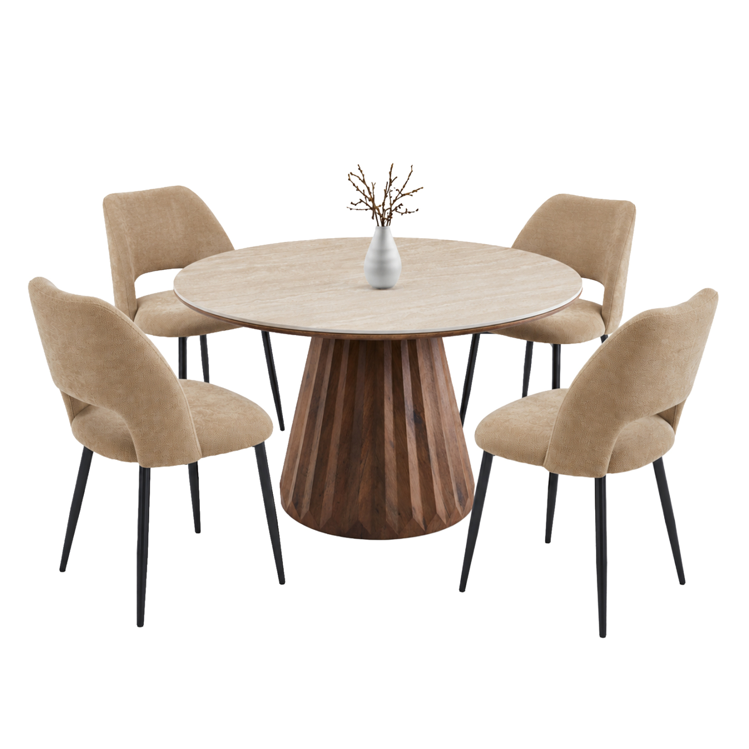 ΣΕΤ ΤΡΑΠΕΖΑΡΙΑΣ 5ΤΜΧ WALDEN HM12104.03 ΚΕΡΑΜΙΚΟ TOP ΤΡΑΒΕΡΤΙΝΑ--ΥΦΑΣΜΑ TAUPE