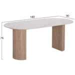 ΣΕΤ ΤΡΑΠΕΖΑΡΙΑΣ 7ΤΜΧ MELLOW HM21360 ΚΕΡΑΜΙΚΟ TOP/MDF ΠΟΔΙΑ--PU ΓΚΡΙ/ΜΕΤΑΛ.ΠΟΔΙΑ - Image 4