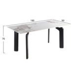 ΤΡΑΠΕΖΙ DALLE HM18479.03 MDF TOP ΟΨΗ ΜΑΡΜΑΡΟΥ-ΜΕΤΑΛ.ΠΟΔΙΑ ΣΕ ΜΑΥΡΟ 180x90x76Υεκ - Image 2