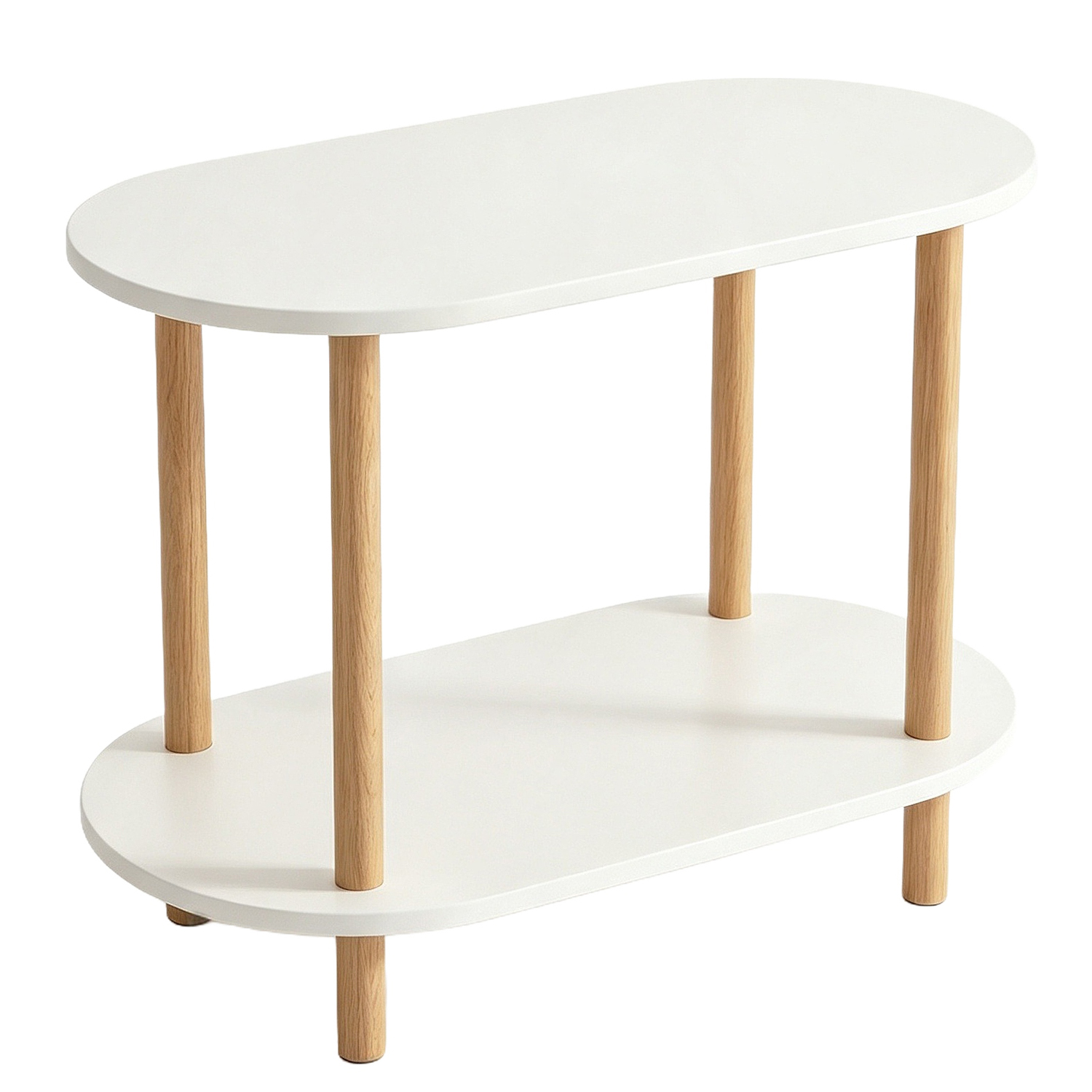 Βοηθητικό Τραπεζάκι ArteLibre TIRENA Δρυς/Λευκό MDF/Ξύλο 60x30x52.5cm